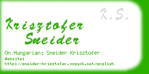 krisztofer sneider business card